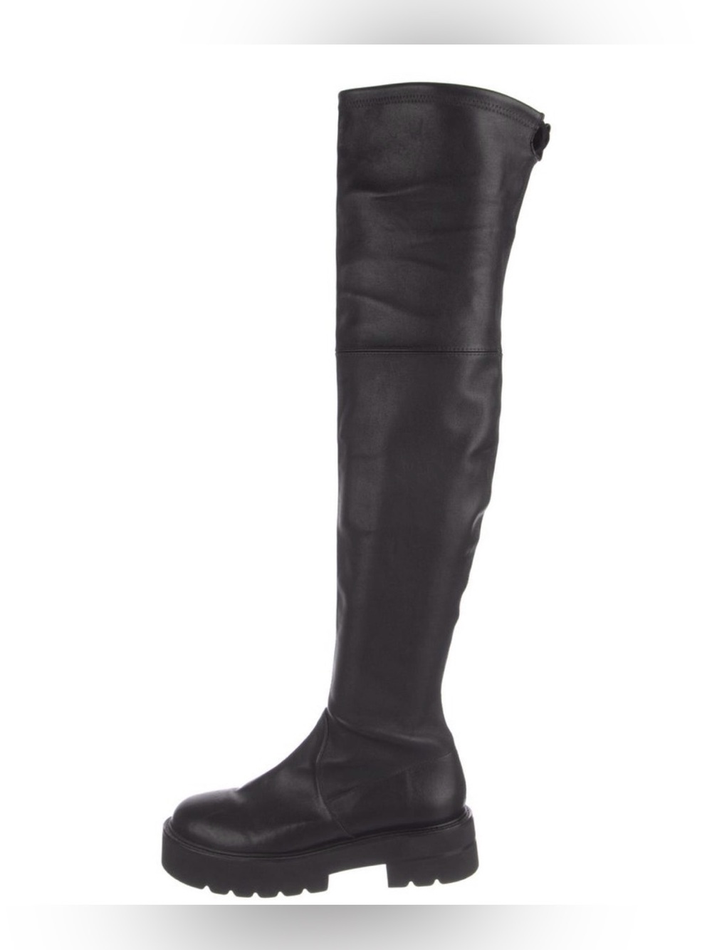 Stuart Weitzman Black Over-the-Knee Leather Boots - Picture 6 of 9